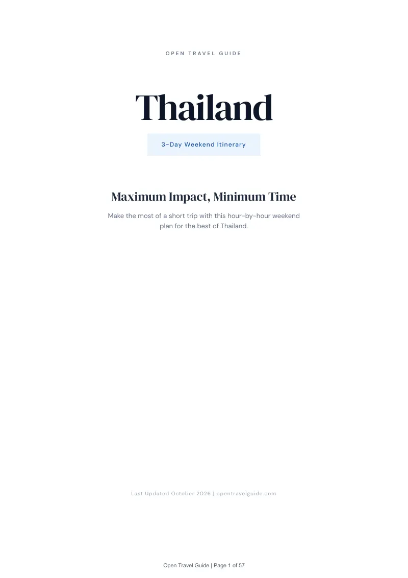 Thailand 3-Day Weekend Itinerary: Cover