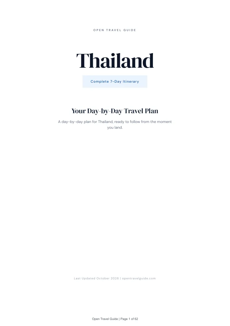 Thailand 7-Day Itinerary: Cover