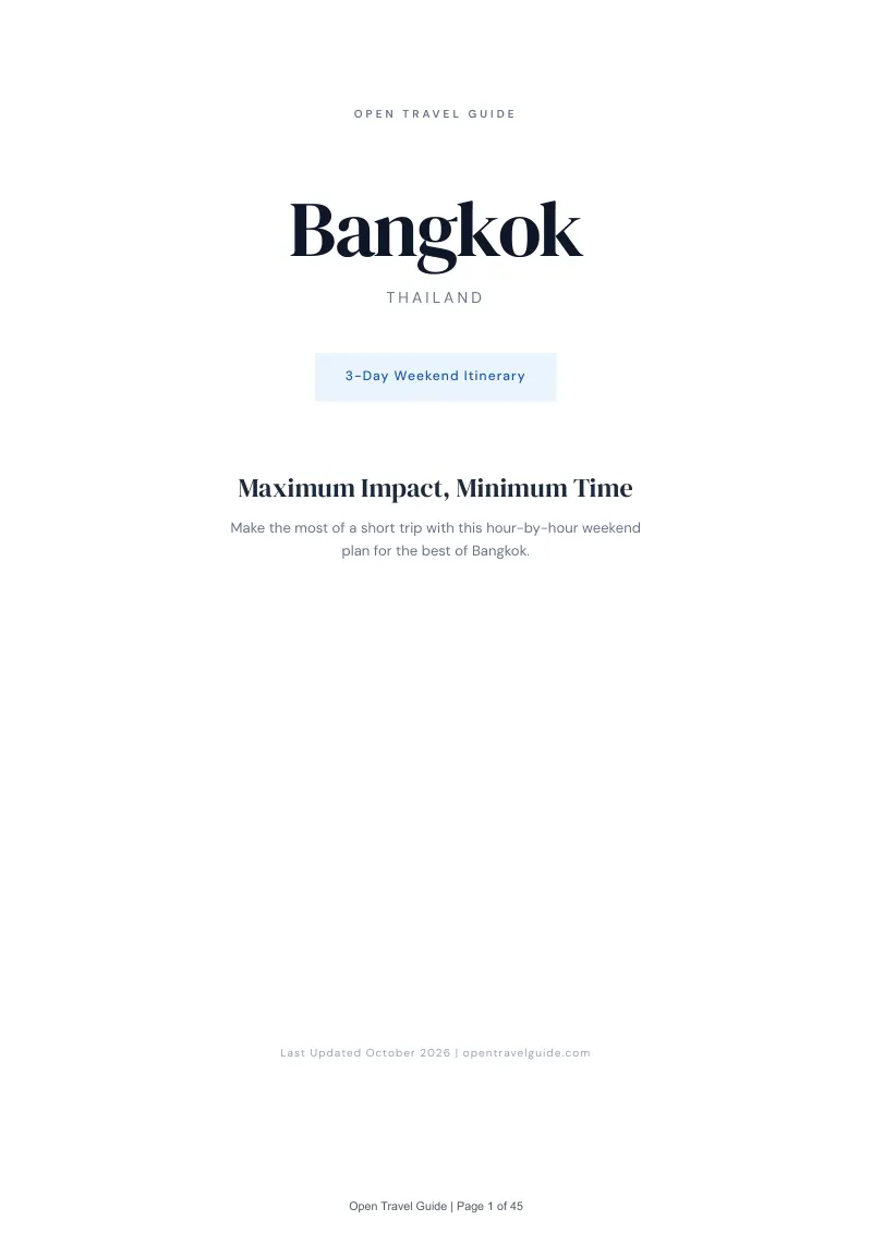 Bangkok 3-Day Weekend Itinerary: Cover