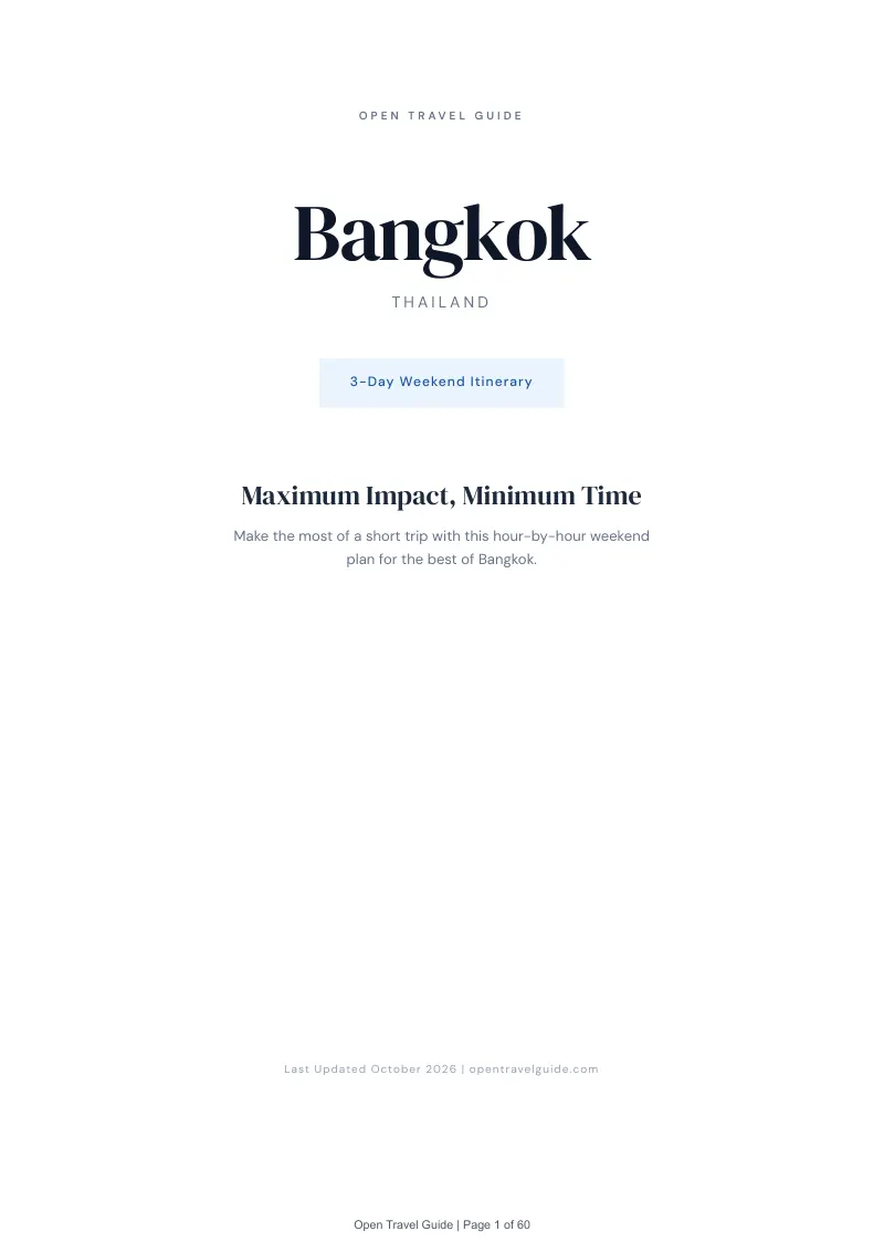 Bangkok 3-Day Weekend Itinerary: Cover