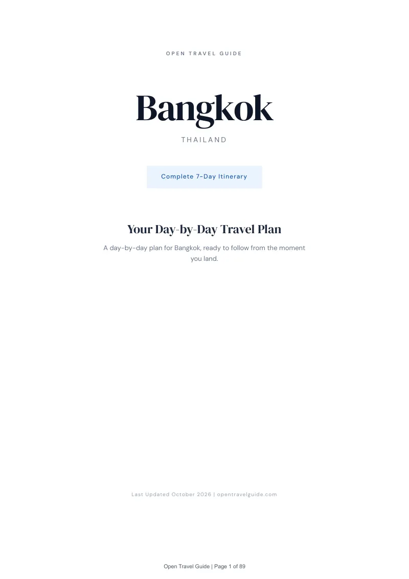 Bangkok 7-Day Itinerary: Cover