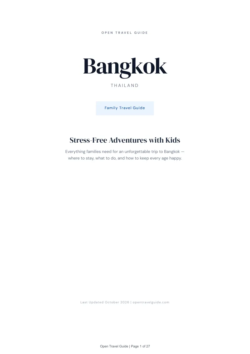 Bangkok Family Travel Guide: Cover