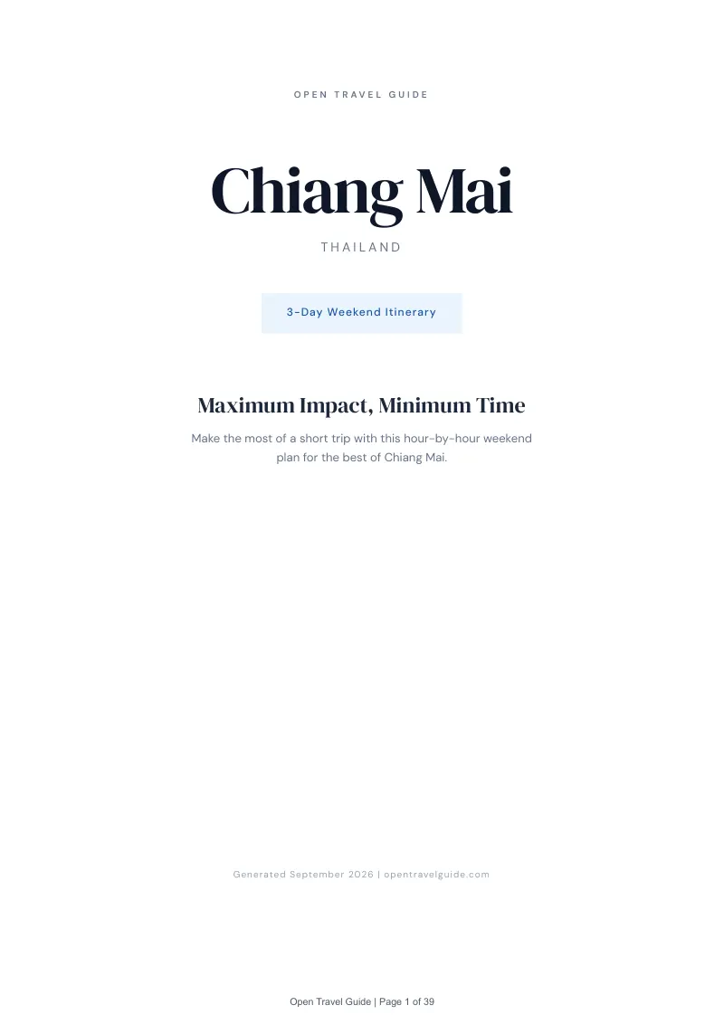 Chiang Mai Complete Travel Bundle: 3-day itinerary · Cover