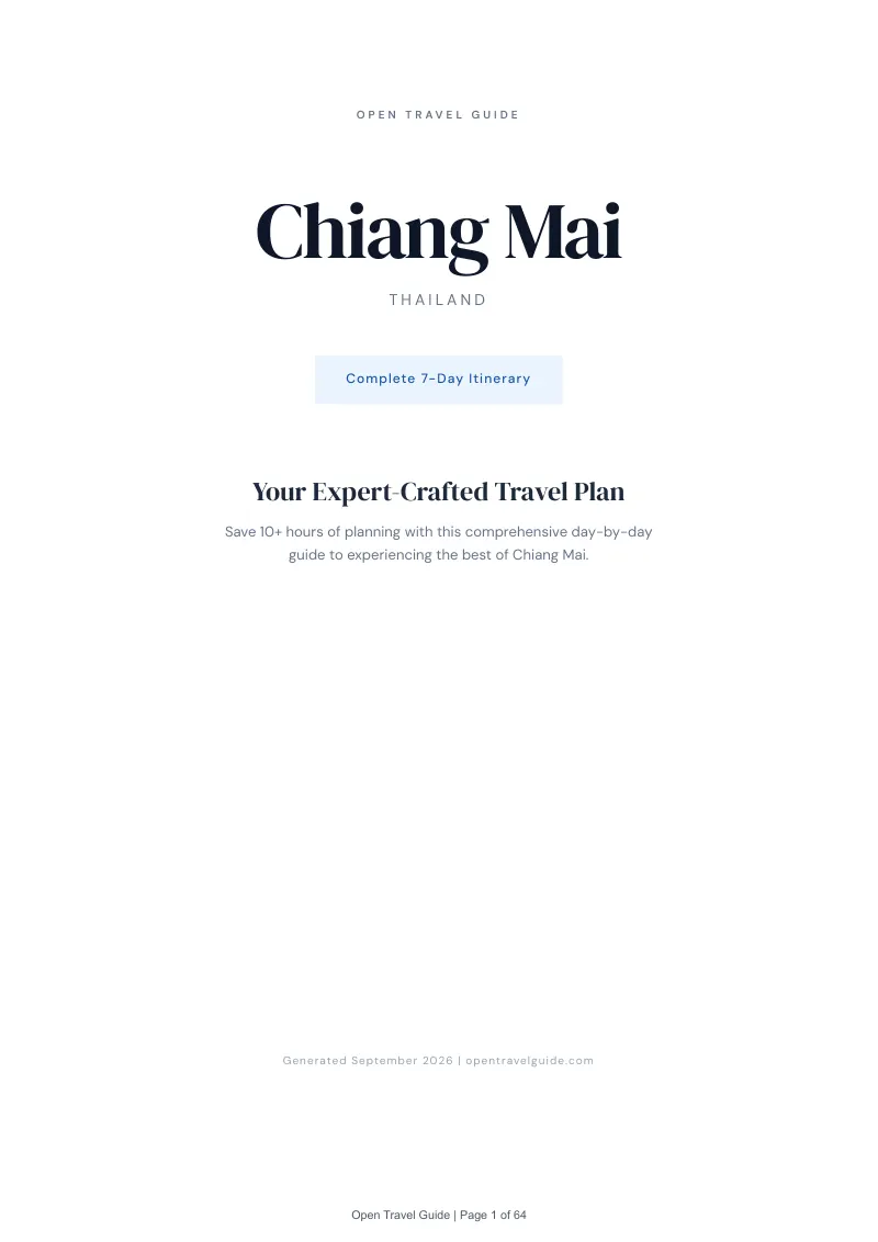 Chiang Mai Complete Travel Bundle: 7-day itinerary · Cover