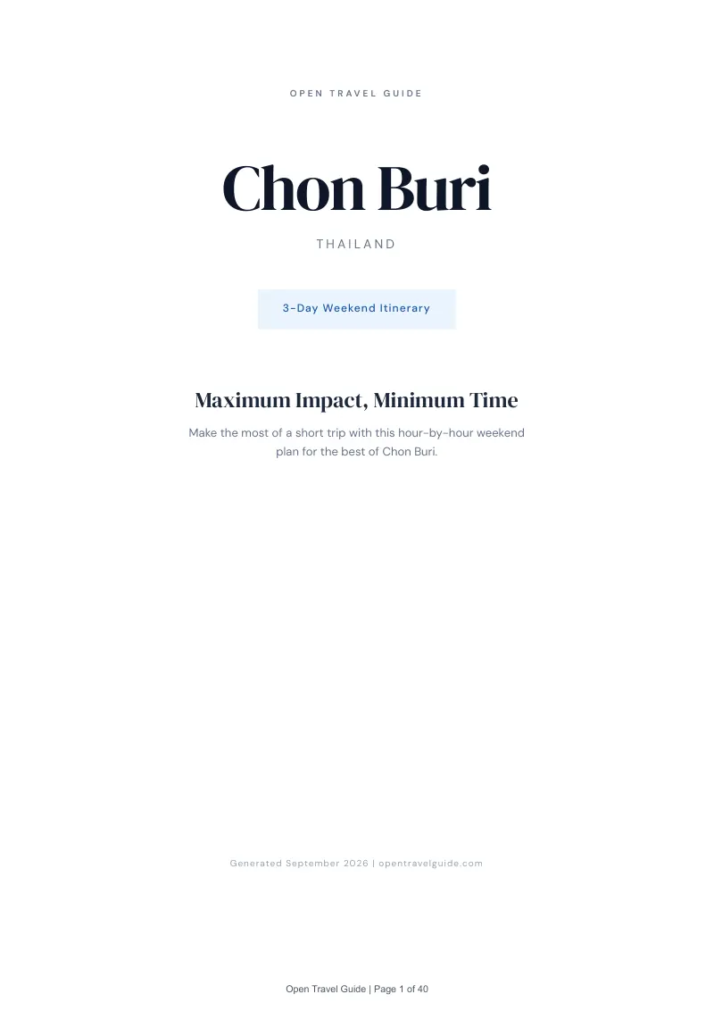 Chon Buri Complete Travel Bundle: 3-day itinerary · Cover