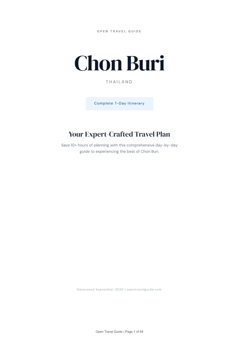 Chon Buri Complete Travel Bundle: 7-day itinerary · Cover