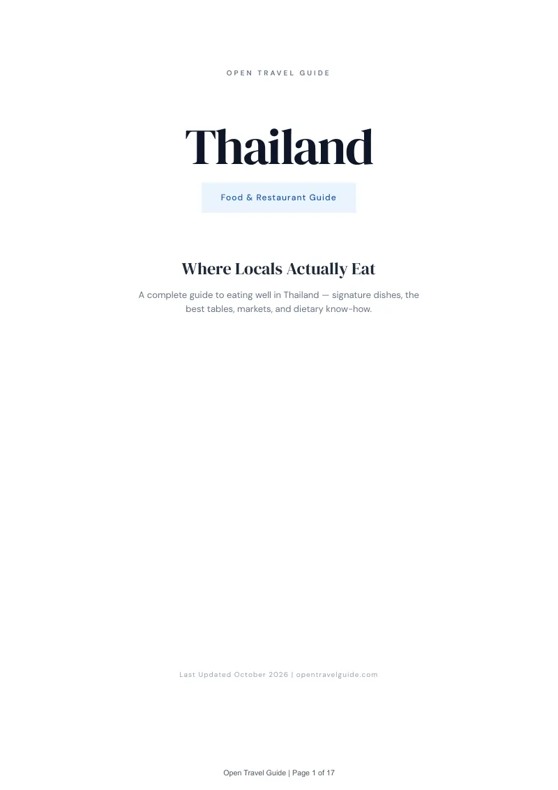 Thailand Food & Restaurant Guide: Cover