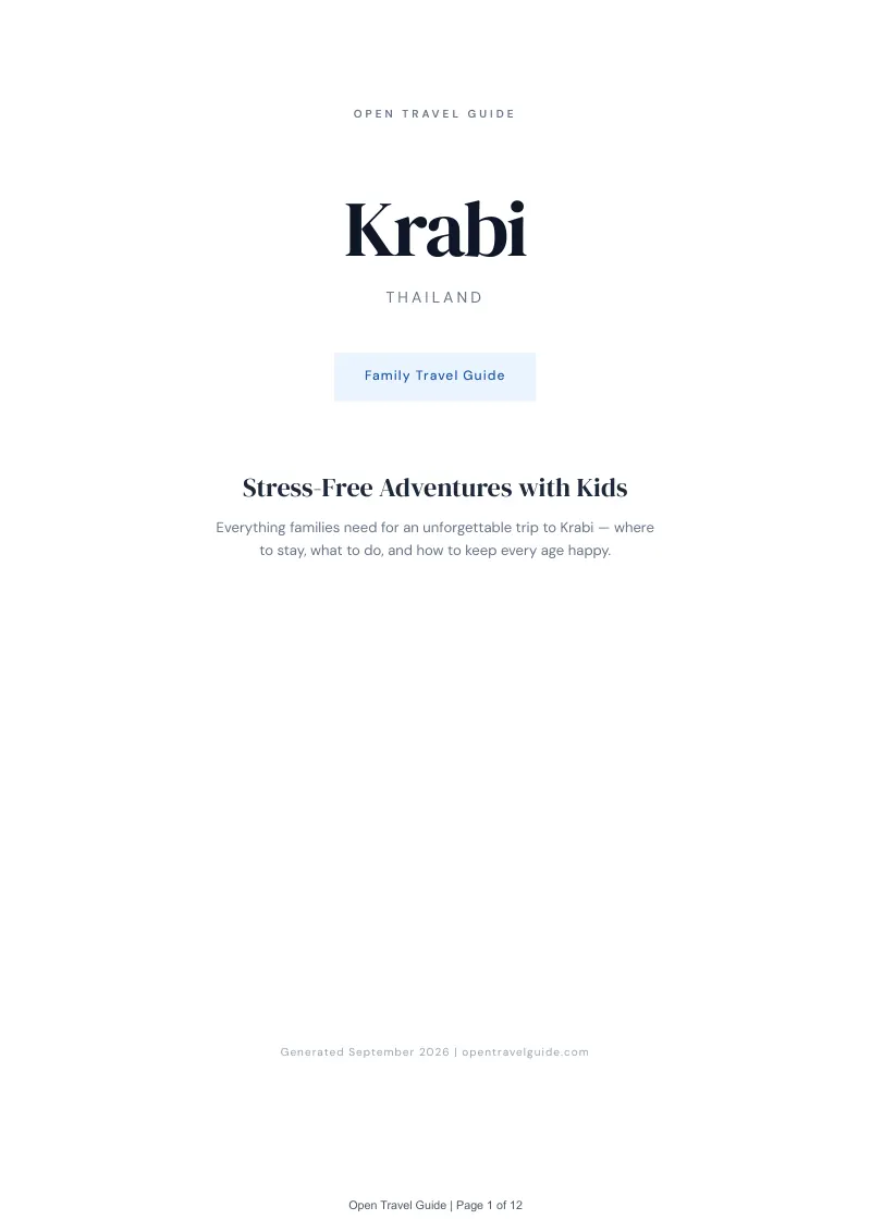 Krabi Complete Travel Bundle: Family guide · Cover