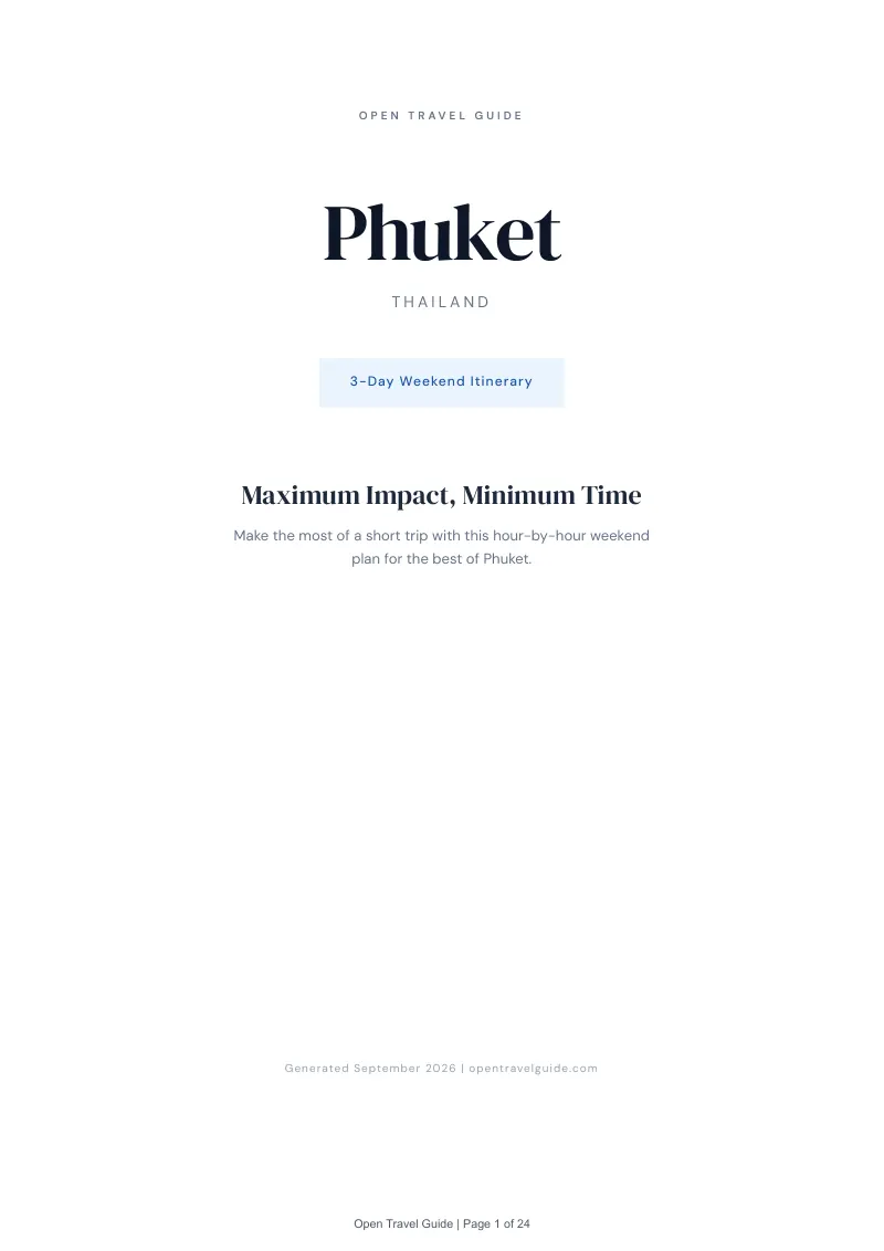 Phuket Complete Travel Bundle: 3-day itinerary · Cover