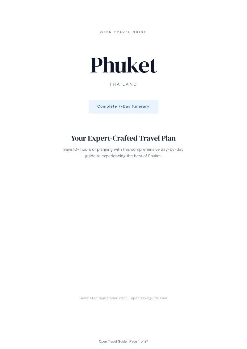 Phuket Complete Travel Bundle: 7-day itinerary · Cover