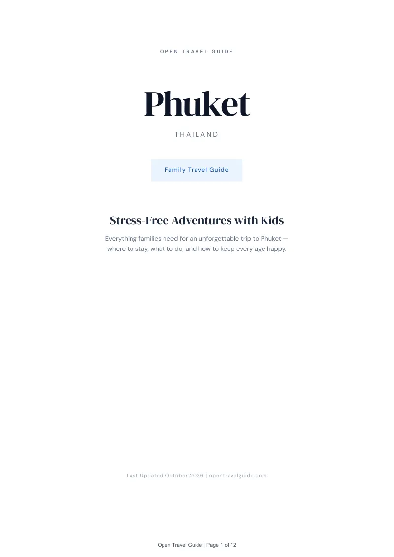 Phuket Family Travel Guide: Cover
