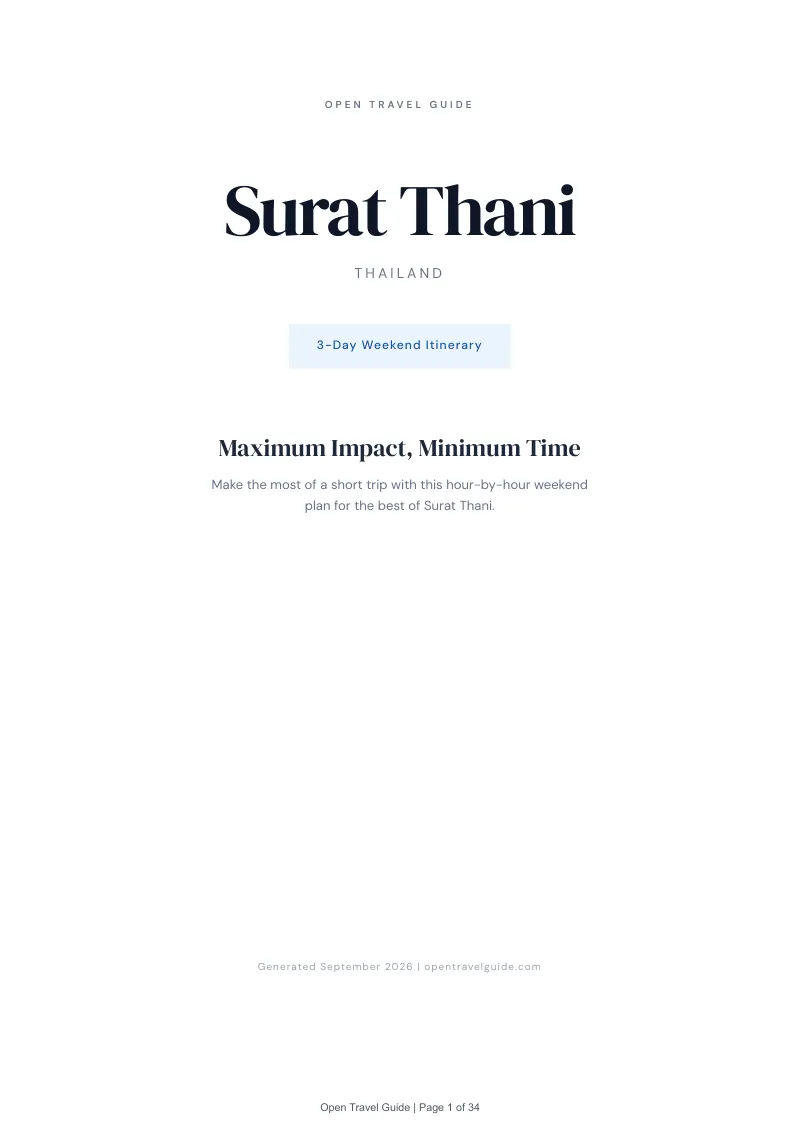 Surat Thani Complete Travel Bundle: 3-day itinerary · Cover