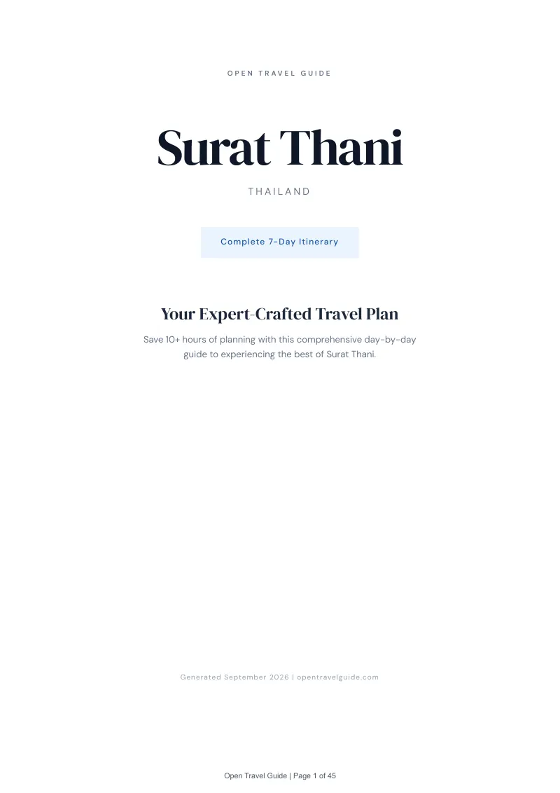 Surat Thani Complete Travel Bundle: 7-day itinerary · Cover