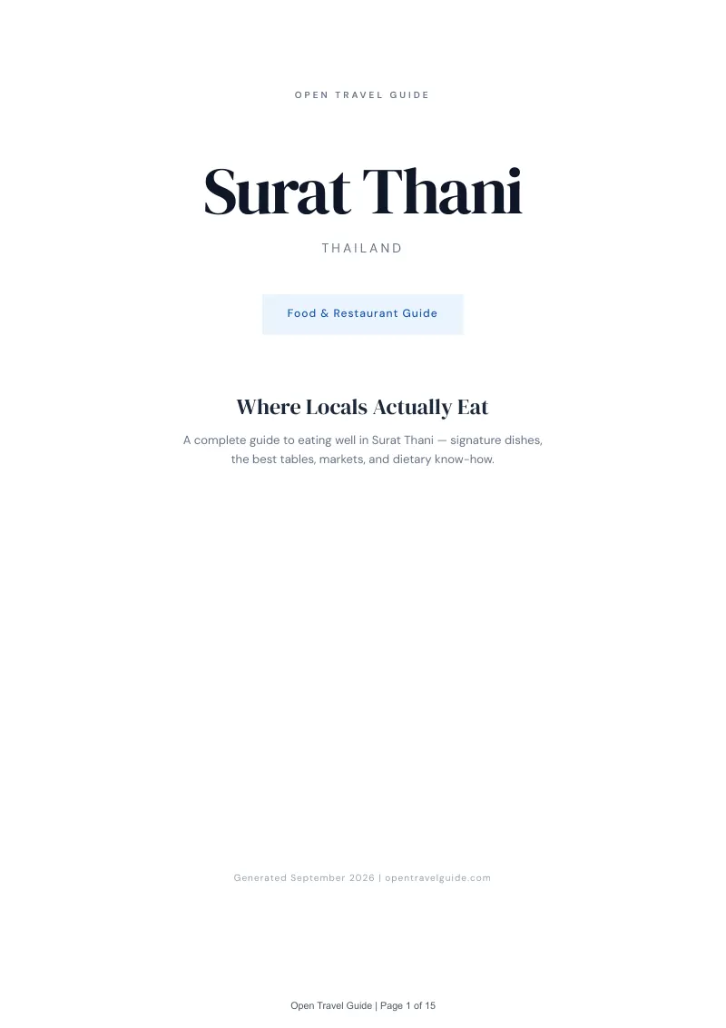 Surat Thani Complete Travel Bundle: Food guide · Cover