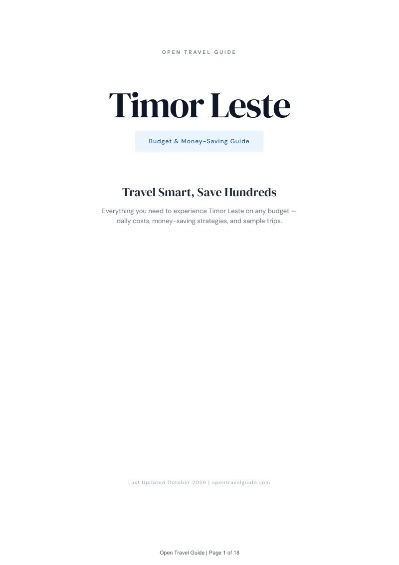 Timor Leste Budget & Money-Saving Guide: Cover