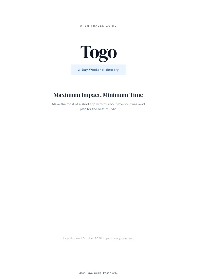 Togo 3-Day Weekend Itinerary: Cover