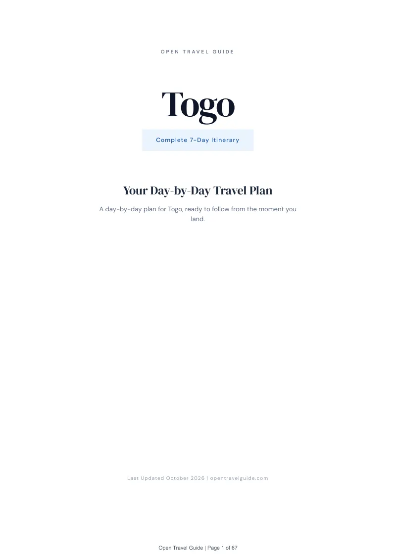 Togo 7-Day Itinerary: Cover