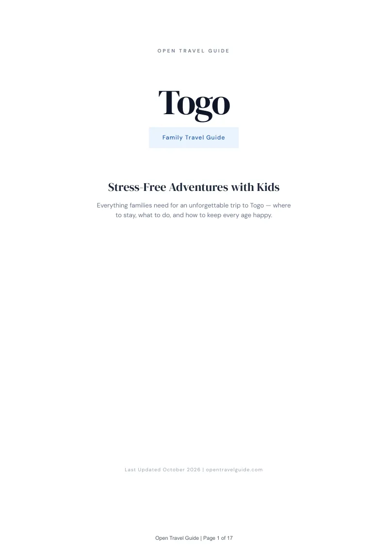 Togo Family Travel Guide: Cover