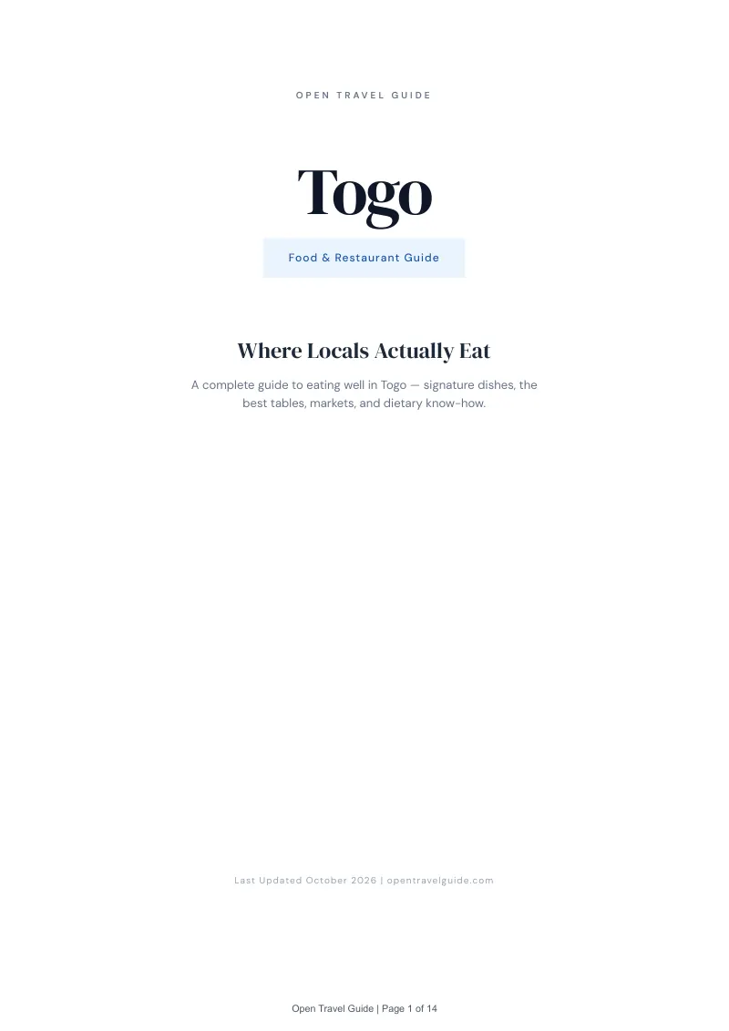 Togo Food & Restaurant Guide: Cover