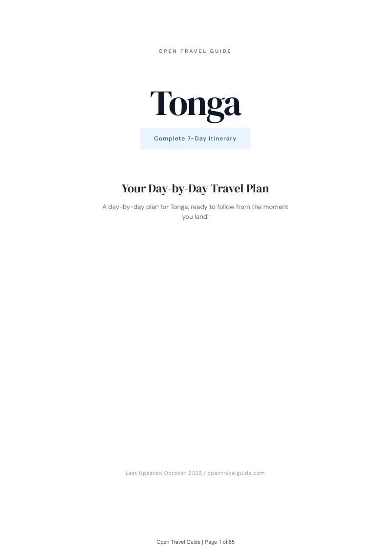 Tonga 7-Day Itinerary: Cover