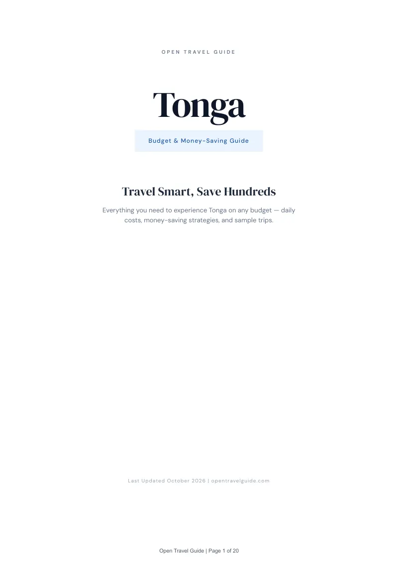 Tonga Budget & Money-Saving Guide: Cover