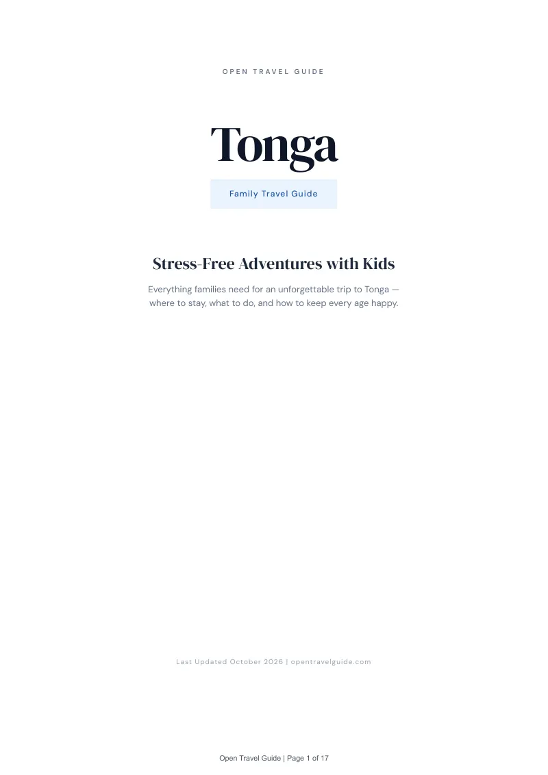 Tonga Family Travel Guide: Cover