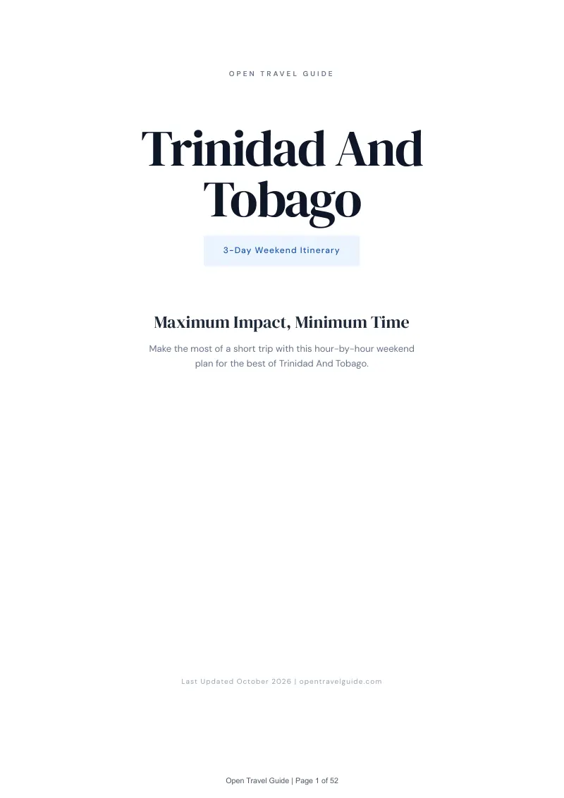 Trinidad And Tobago 3-Day Weekend Itinerary: Cover