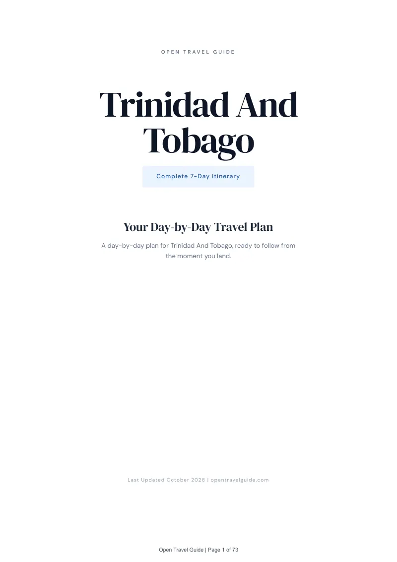Trinidad And Tobago 7-Day Itinerary: Cover