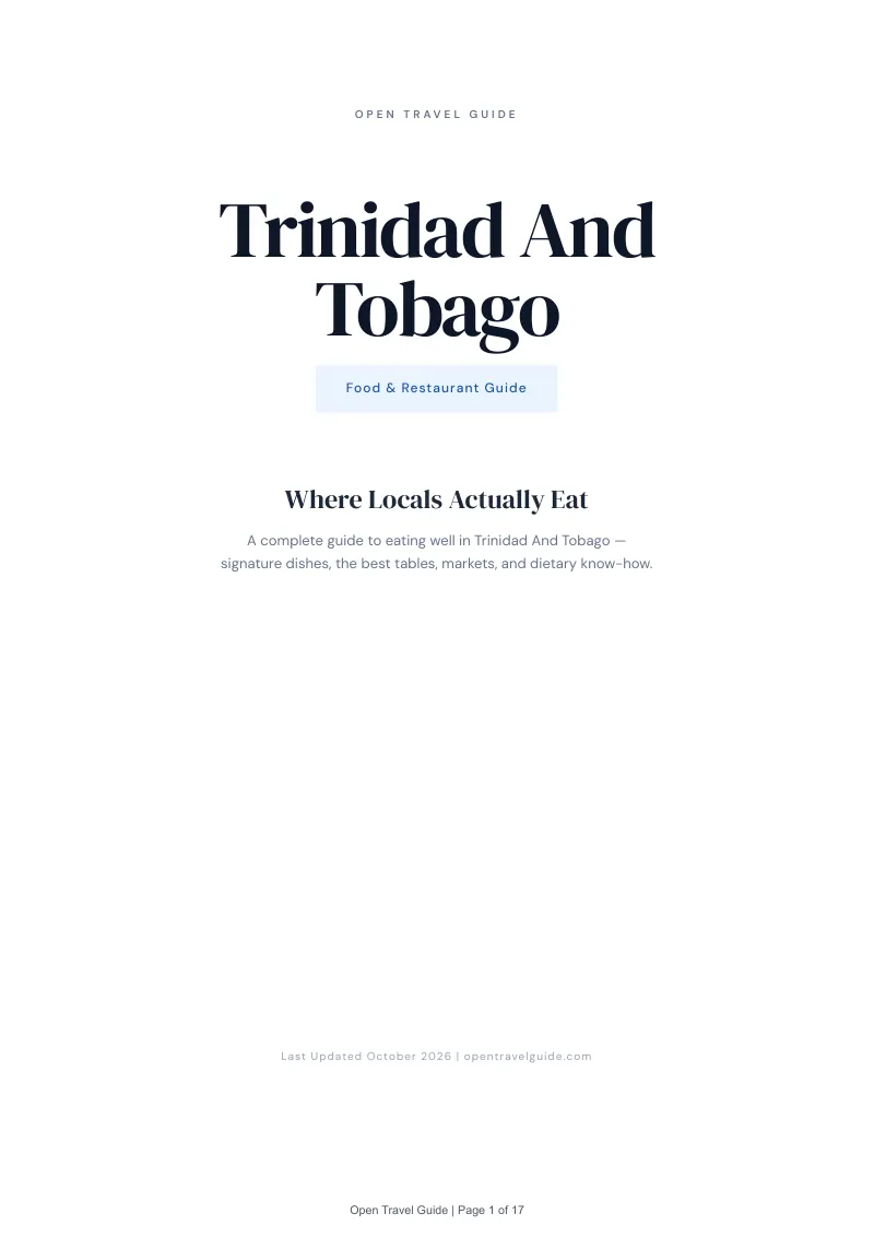 Trinidad And Tobago Food & Restaurant Guide: Cover