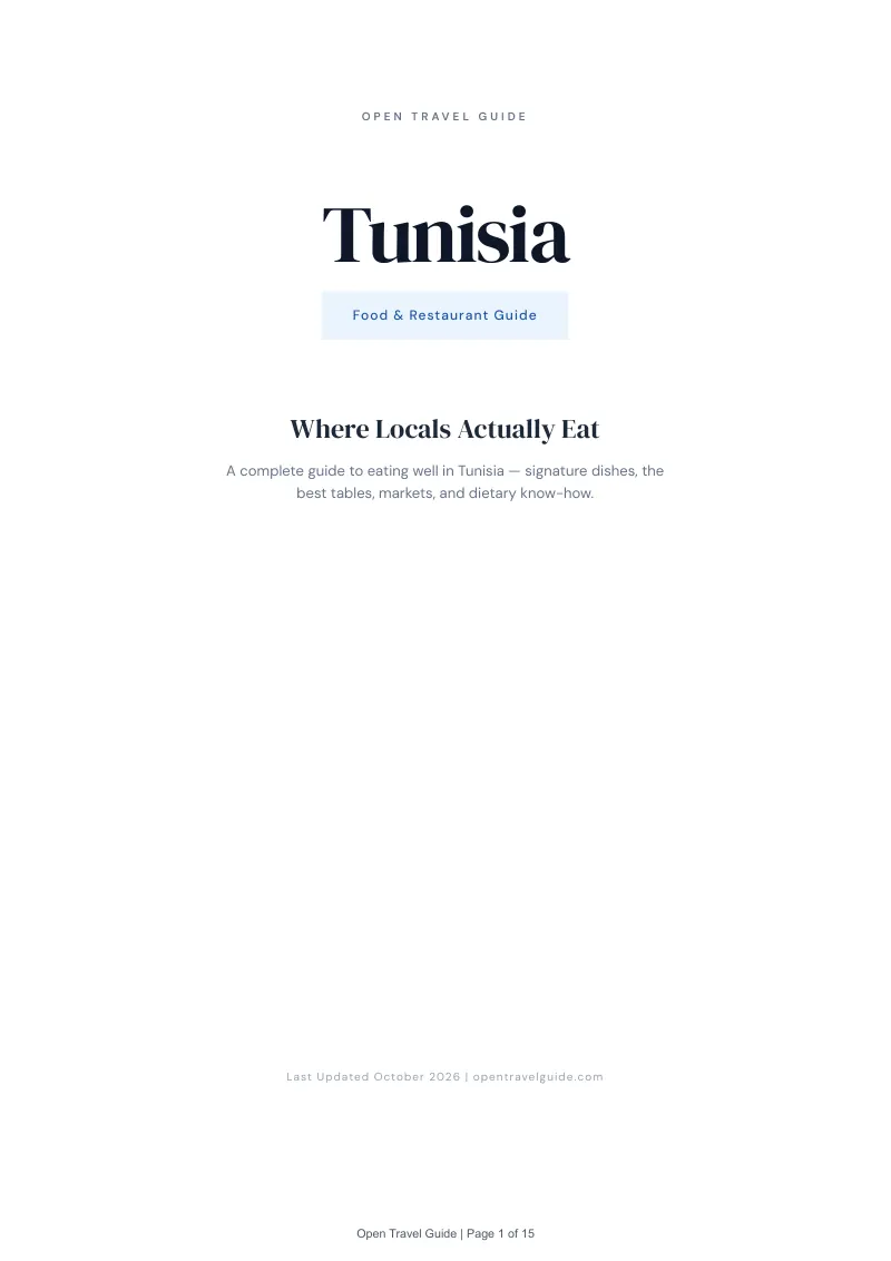 Tunisia Food & Restaurant Guide: Cover