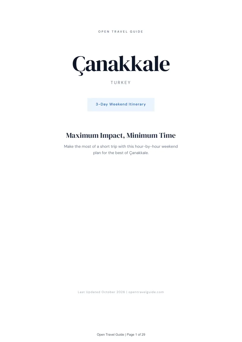 Çanakkale 3-Day Weekend Itinerary: Cover