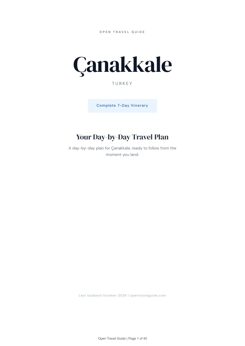 Çanakkale 7-Day Itinerary: Cover
