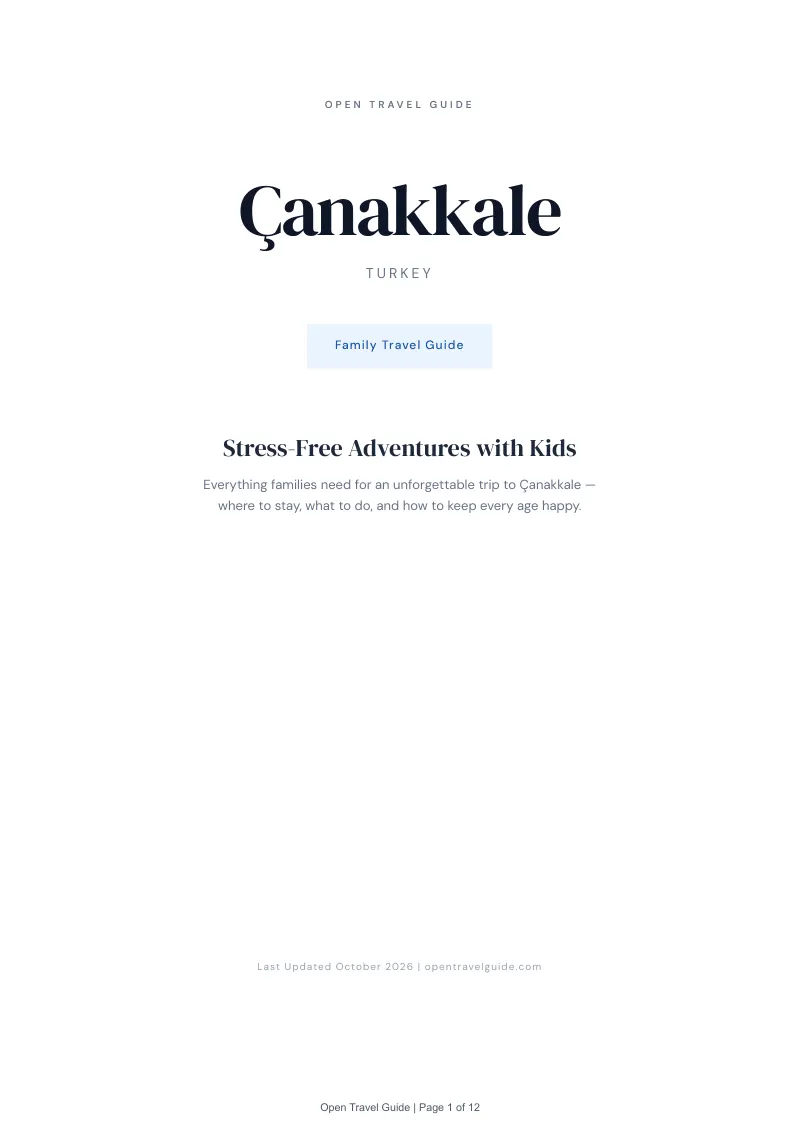 Çanakkale Family Travel Guide: Cover