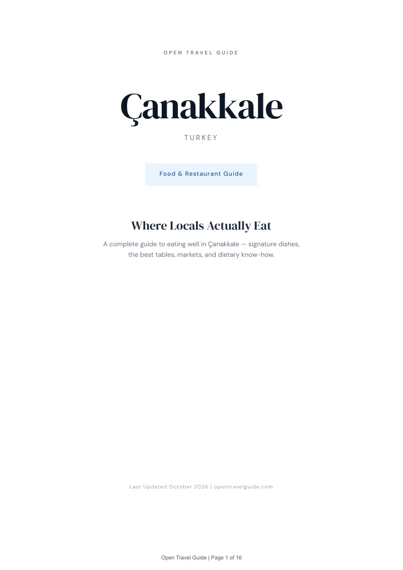 Çanakkale Food & Restaurant Guide: Cover