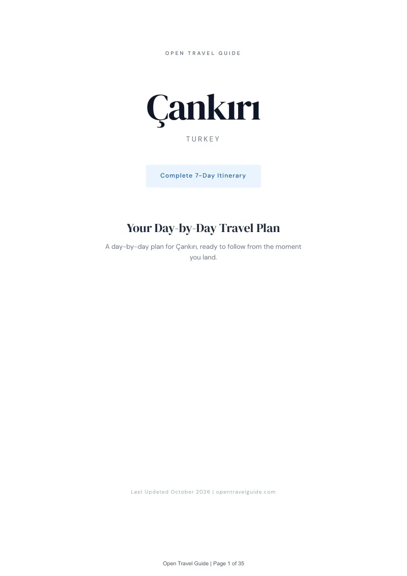 Çankırı 7-Day Itinerary: Cover