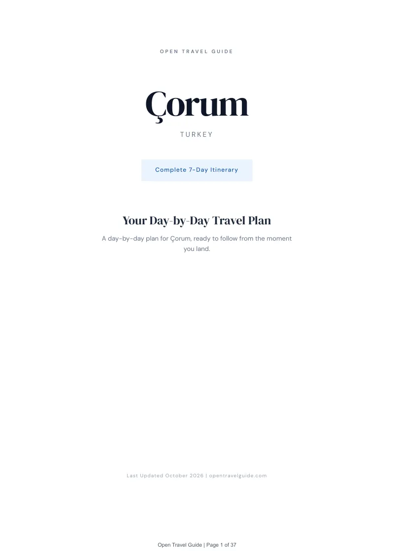 Çorum 7-Day Itinerary: Cover