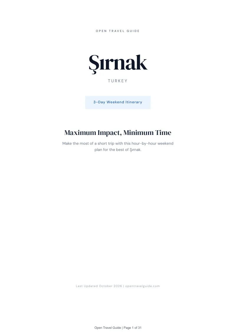Şırnak 3-Day Weekend Itinerary: Cover