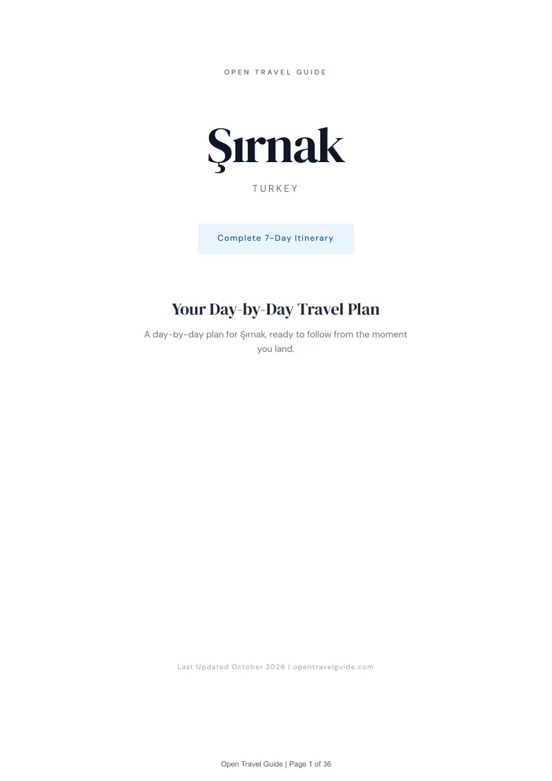 Şırnak 7-Day Itinerary: Cover