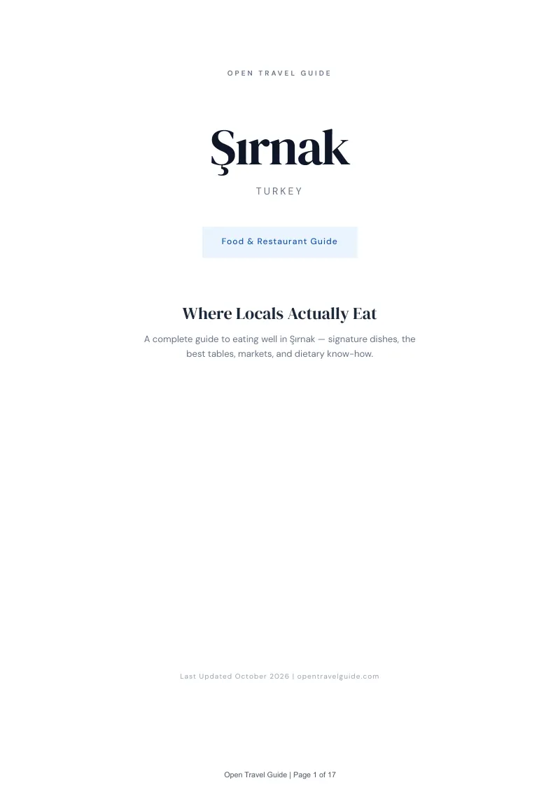Şırnak Food & Restaurant Guide: Cover