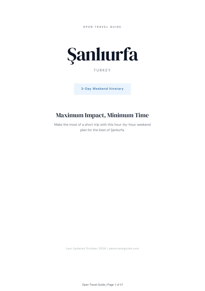 Şanlıurfa 3-Day Weekend Itinerary: Cover