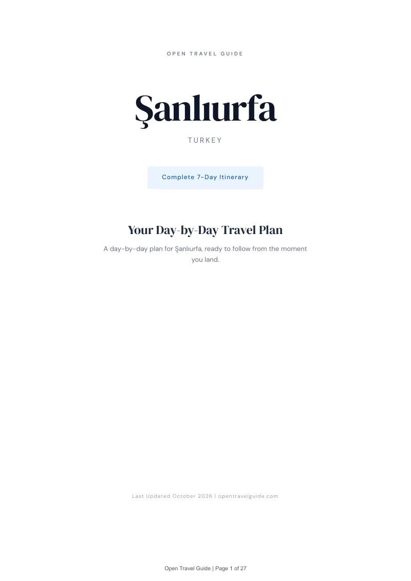Şanlıurfa 7-Day Itinerary: Cover