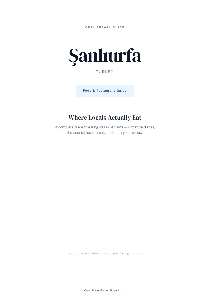 Şanlıurfa Food & Restaurant Guide: Cover