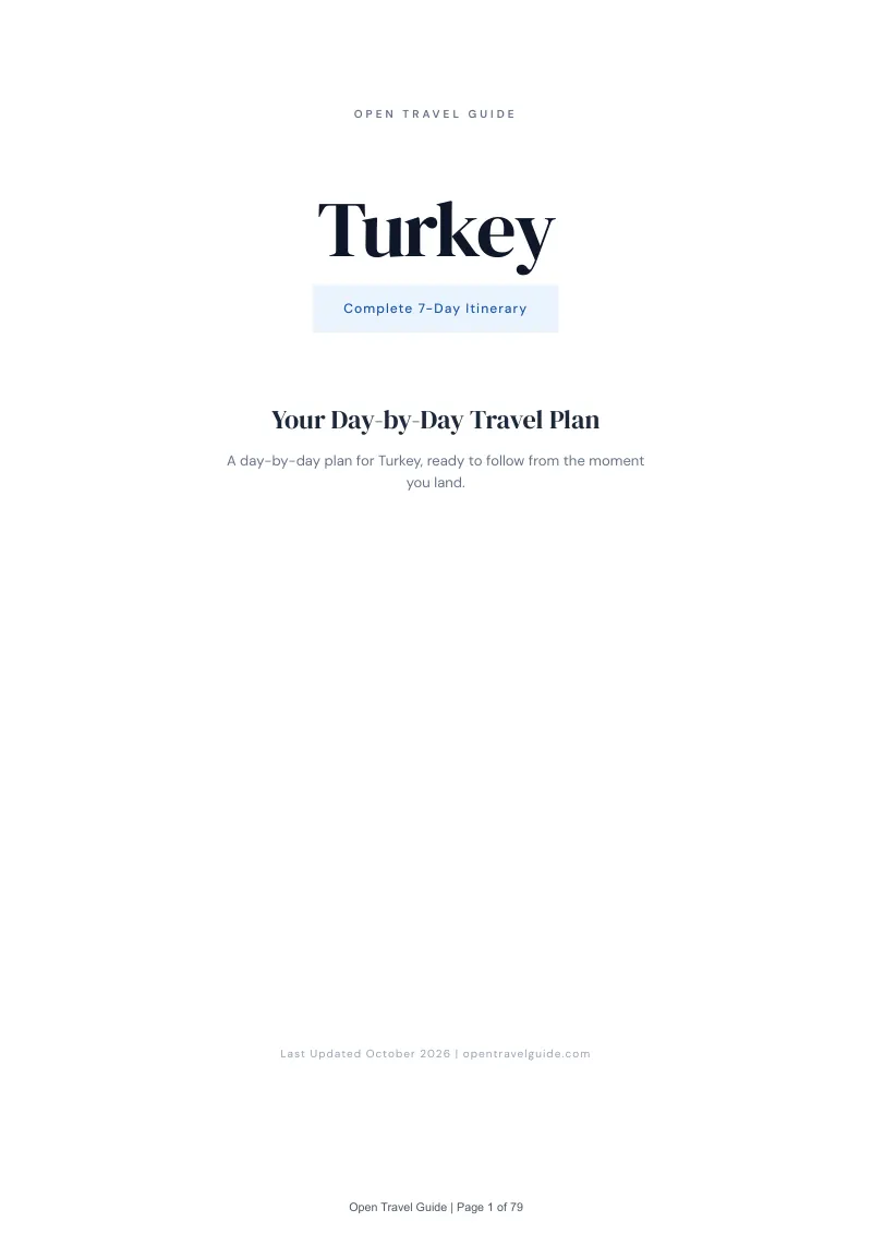 Turkey 7-Day Itinerary: Cover