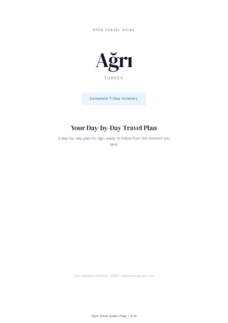 Ağrı 7-Day Itinerary: Cover