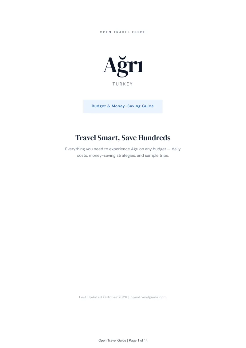 Ağrı Budget & Money-Saving Guide: Cover