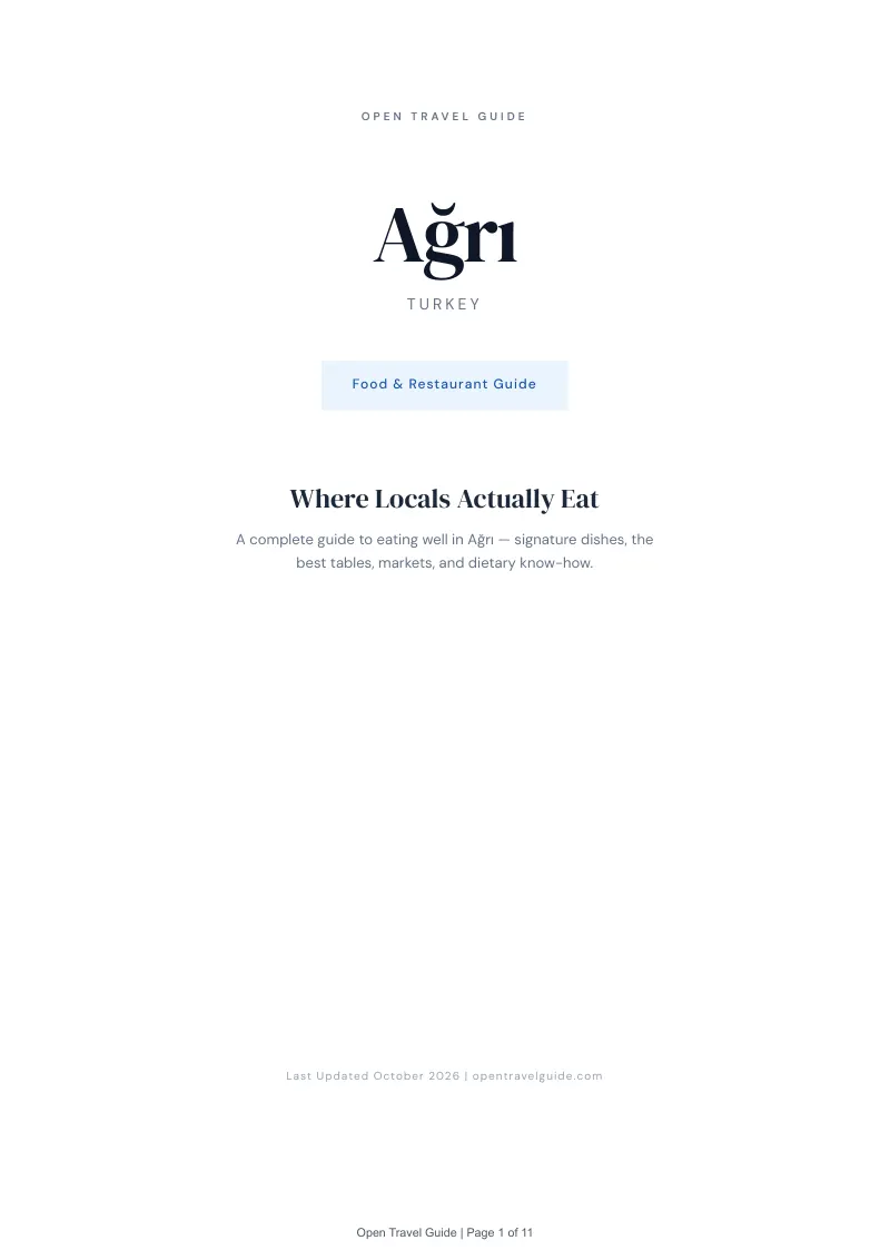 Ağrı Food & Restaurant Guide: Cover