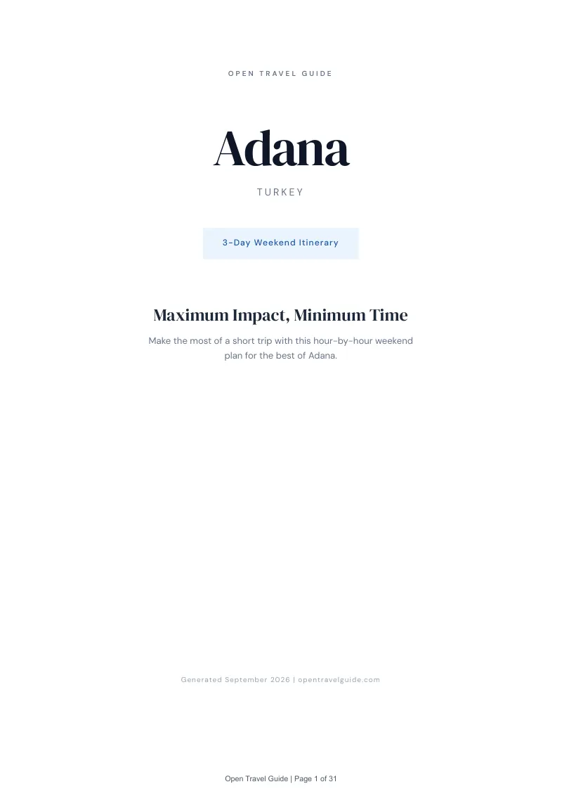 Adana Complete Travel Bundle: 3-day itinerary · Cover
