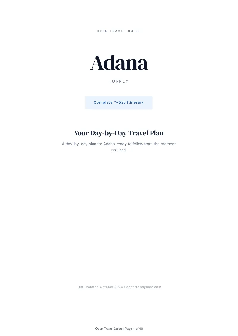 Adana 7-Day Itinerary: Cover