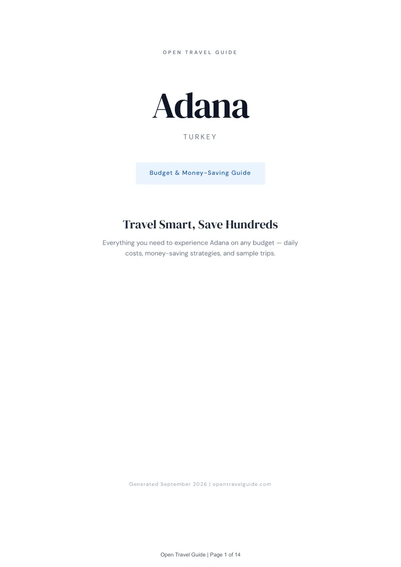 Adana Complete Travel Bundle: Budget guide · Cover
