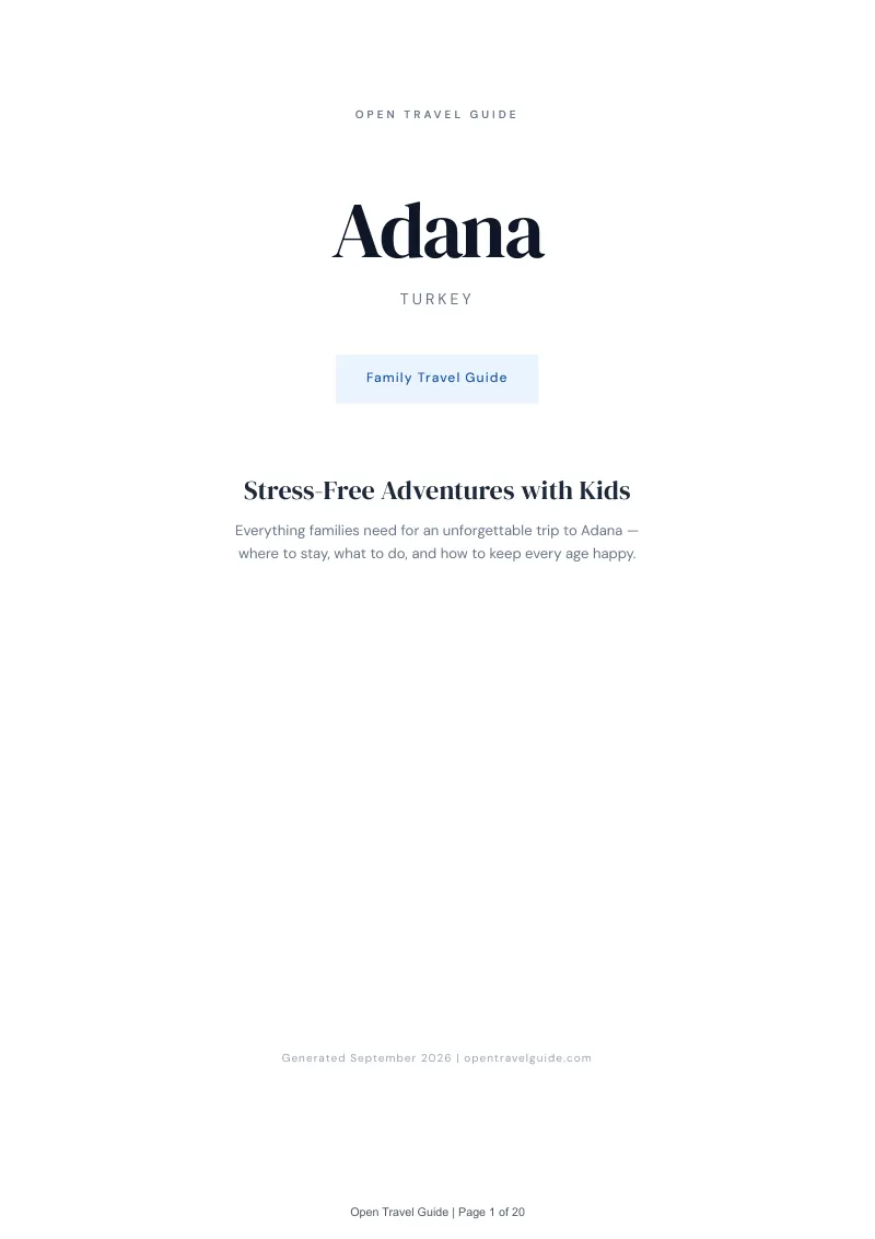 Adana Complete Travel Bundle: Family guide · Cover